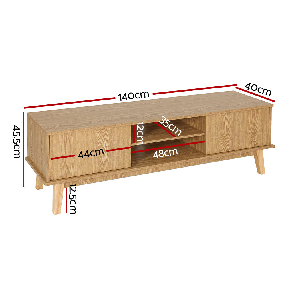 Artiss TV Cabinet Entertainment Unit Stand Storage Shelves TV Unit 140CM-3