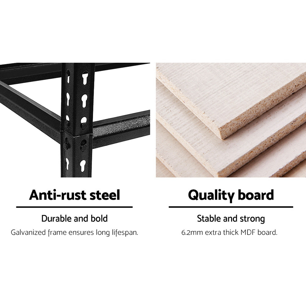 Giantz 4x1.8M Garage Shelving Warehouse Rack Pallet Racking Storage Shelve Black-4