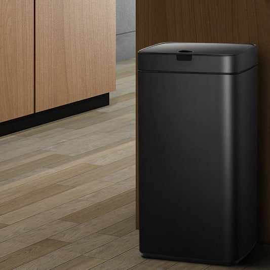 Devanti 45L Motion Sensor Bin Rubbish Automatic Black-0